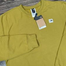 The North Face Heritage Patch Crew Sweatshirt Men  s XXL Amber Green Fleece NEW