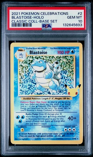 POKEMON BLASTOISE-HOLO 2021 CELEBRATIONS CLASSIC COLLECTION-BASE SET #2 PSA 10