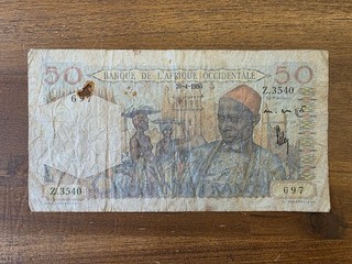 012 French West Africa / Französisch Westafrika 50 Francs 1950