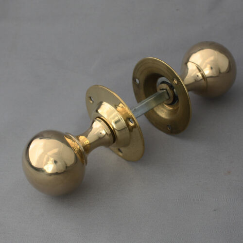 Boutons de porte boule en laiton Edwardian - Photo 3 sur 10