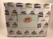 Kids 4 PC - Bed Sheet Set w Food Truck Pizza Hamburger Hot Dog Donuts Full