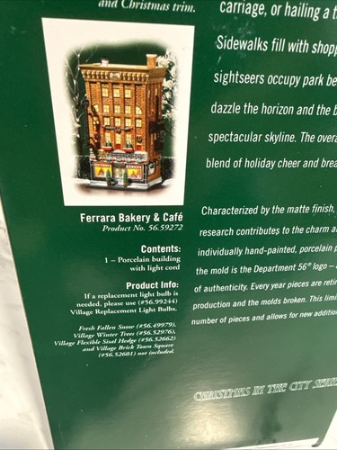 DEPT 56 Christmas In The City Ferrara Bakery & Cafe #59272 in OVP RAR - Bild 22 von 22