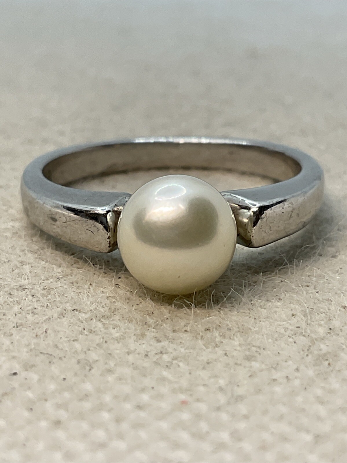 ELEGANT Solid 925 Sterling Silver White Pearl (7.… - image 2