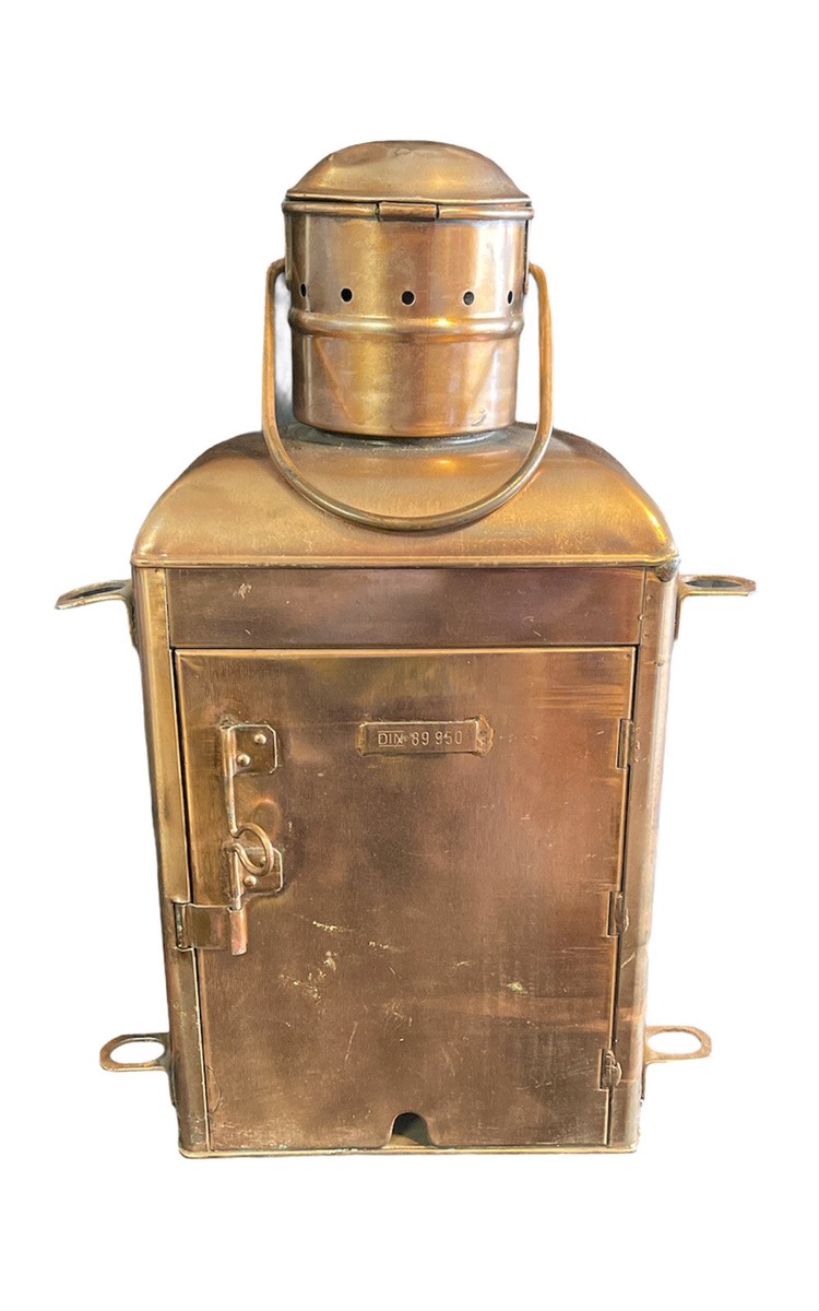 HUGE ANTIQUE ANCHOR GERMAN MARINE LANTERN JH PETERS & BEY