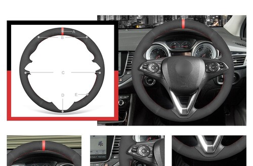 Suede Carbon Fiber Steering Wheel Cover for Opel Astra K Corsa E Crossland X - Bild 4 von 12