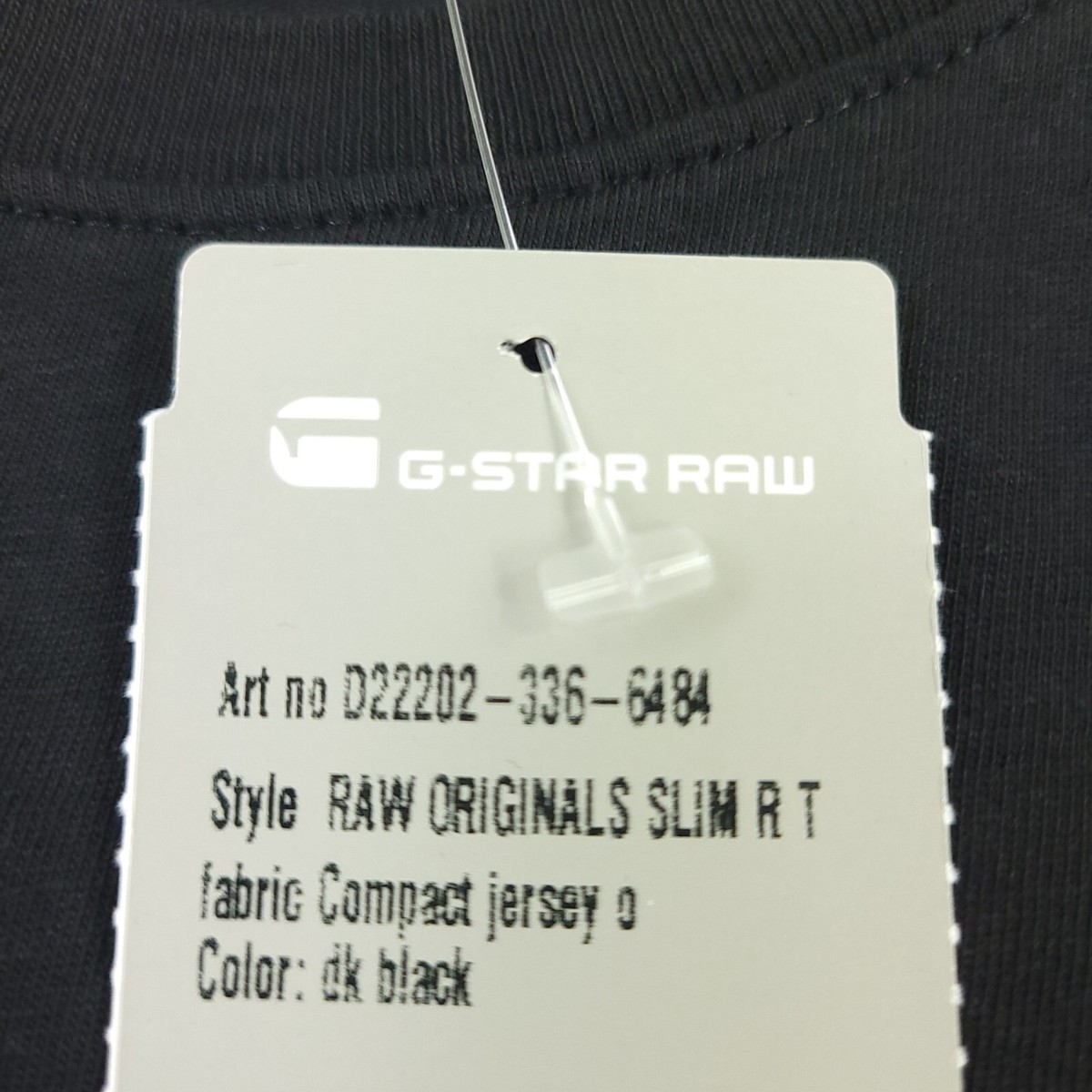NEW G-Star Raw ジースター COMPACT JERSEY O Black G-STAR RAW Original Slim Fit Compact Jersey Black Graphic T