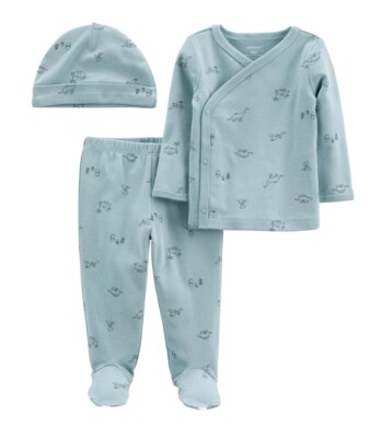 NWT, Baby Boy clothes Carter's Take Me Home pant set 6 months Blue Dino NWT