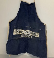 Vtg Denim Work Shop Apron Plate Specialists U...