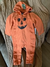 NEW OLD NAVY 12-18M BABY BOY GIRL HALLOWEEN PJS HOODED  BODY SUIT SET