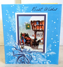 Vintage Horse Carriage Pub British 1950's Used Greeting Card (EB8361)
