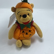 Disney Store Mini Bean Bag Stuffed Plush Toy Mini Pumpkin Winnie The Pooh