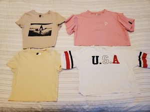 4 pc lot H&M h and M DIVIDED Sz S 10-12 tops shirts t shirt CROPPED!!!