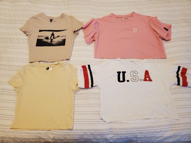 4 pc lot H&M h and M DIVIDED Sz S 10-12 tops shirts t shirt CROPPED!!!