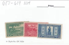 Scott # 617 - 619 set - Lexington-Concord Issue - Mint Hinged - SCV $19.50