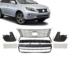 Front Bumper Upper Center Lower Grille For 2013-2015 Lexus Rx350 Rx450h 7pc