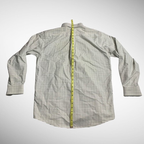 Abito camicia uomo LL bean 15 manica lunga bottoni bianco stampa quadri usato - Foto 7 di 9