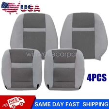 Driver & Passenger Bottom-Top Seat Cover Gray For 2006-2010 Dodge Ram 1500 2500
