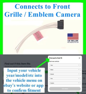 fits Nissan Armada Infiniti Front Camera Connector Plug Wiring Pigtail ...