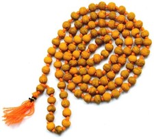 Tulsi Mala Haldi Japa Mala 108 1 Beads Prayer Hinduism Religious Meditation