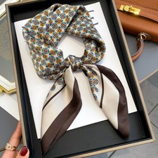 100 Mulberry Silk 27'' Scarf Women Fashion Polka Dot Kerchief Square Bandana
