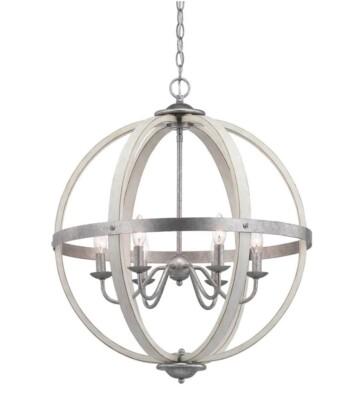 Home Decorators Collection 1004HDCGLDI Keowee 6-Light Galvanized Orb Chandelier