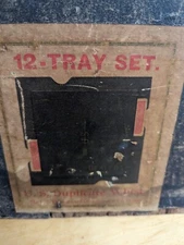 U.S. Duplicate Whist 12 Tray Set Vintage Antique - 1903 Rare No Cards Included 