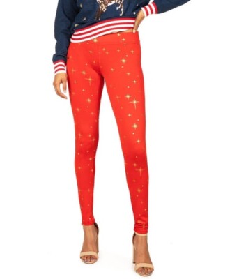 Tipsy Elves Red “Twinkle Star” Leggings Size XXXL NWT