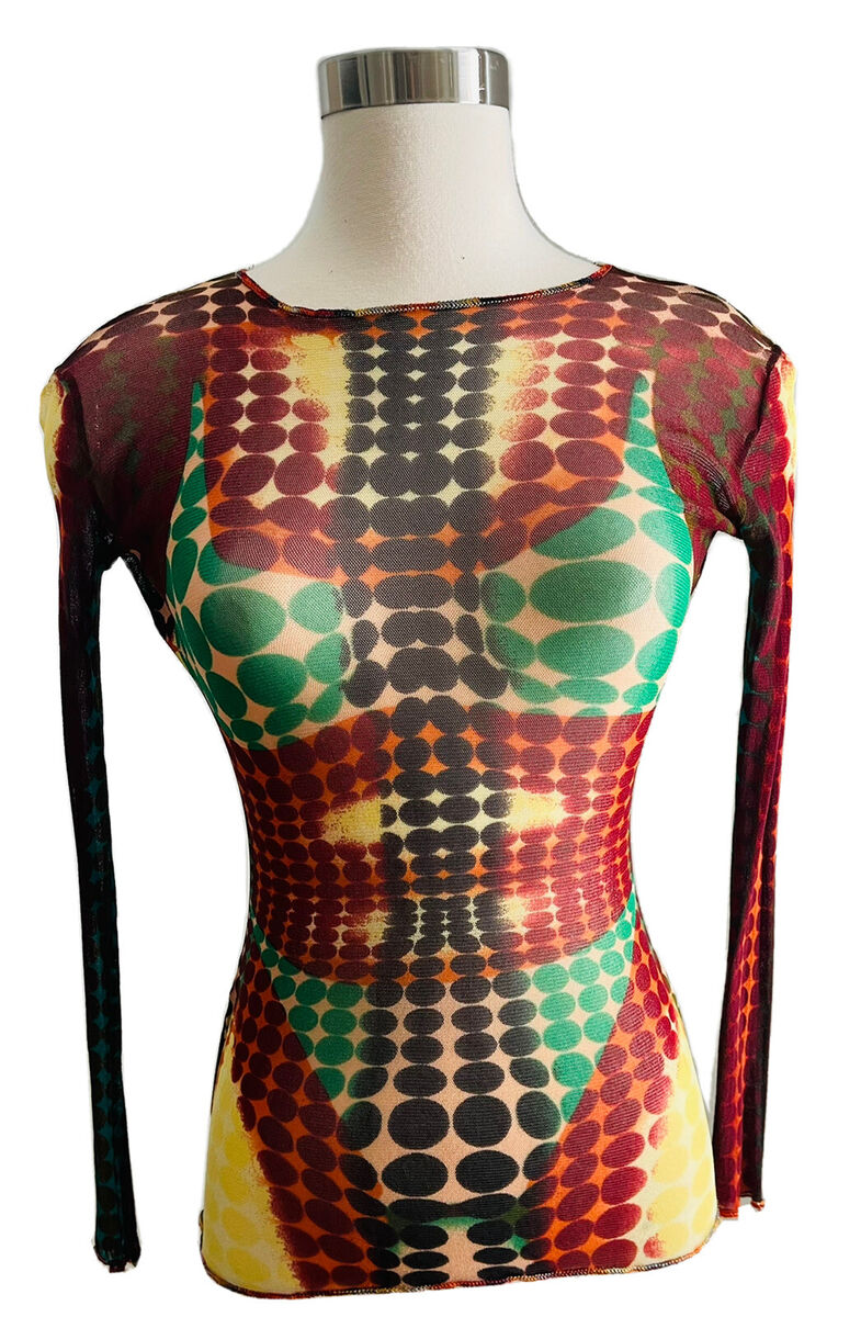 Jean Paul Gaultier Vintage Cyber Dots Most Wanted Mesh Top Jean Paul Gaultier Vintage Cyber Dots Most Wanted Mesh Top