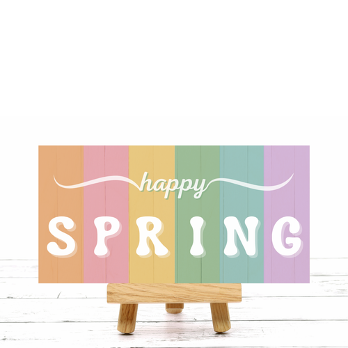 Happy Spring Wreath Attachment, Sign or Door Hanger - Picture 2 of 4