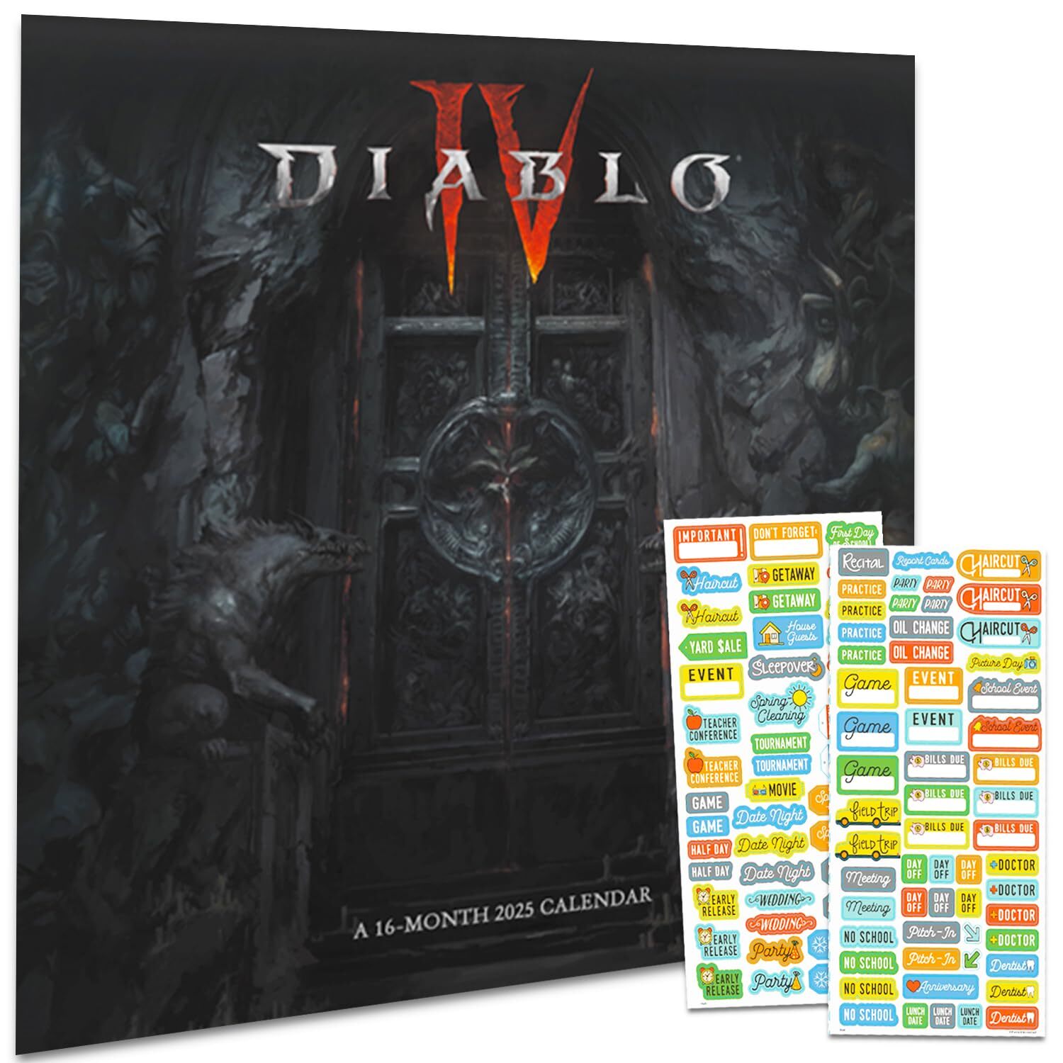 Diablo 4 Calendar 2025 - Deluxe 2025 Diablo Video Game Wall Calendar Bundle w...