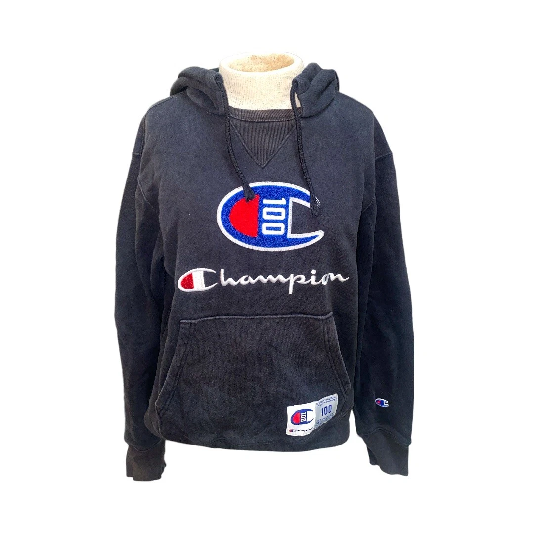 Champion 100 Year Anniversary Century Limited Edition Black Hoodie  Menu0026#039;s Small | eBay