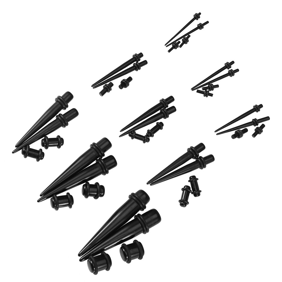 8 Pairs 36pcs Acrylic Tapers & Flesh Tunnels Ear Gauges Kit For Ear