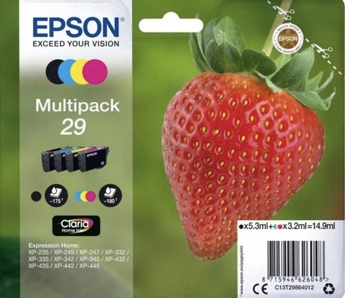 Oryginalne wielopakowe wkłady atramentowe EPSON 29 C13T29864012 DE-Darmowa wysyłka! - Zdjęcie 4 z 6