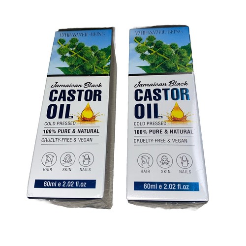 2 Pack Jamaican Black Castor Oil 2.02 FL Oz for Hair Growth Skin And Nails Seale