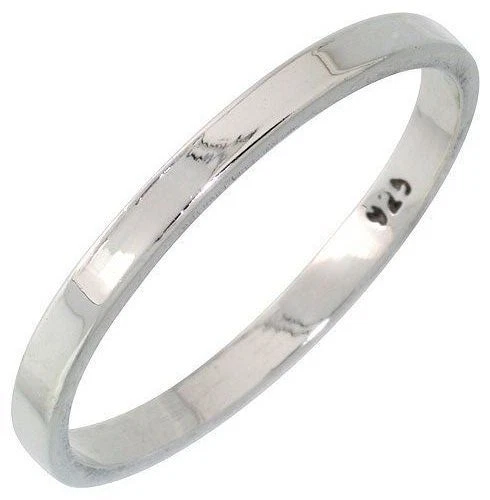 Sterling Silver 925 Ring 2mm Flat Band Wedding Thumb Midi | UK Sizes G–Z+2