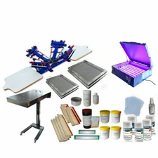 Fast Shipping 4 Color 2 Station Screen Printing Machine Kit for Various DIY