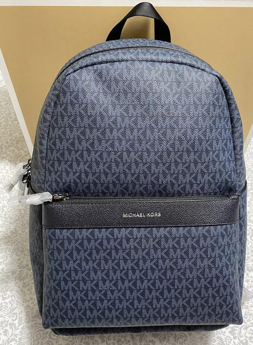 Michael Kors Genuine Men's Greyson Canvas Logo Backpack Admiral Blue $398