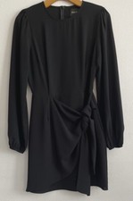 DO+BE Dress Size S Black Long Sleeve Wrap Minimalist Business Office Neutral