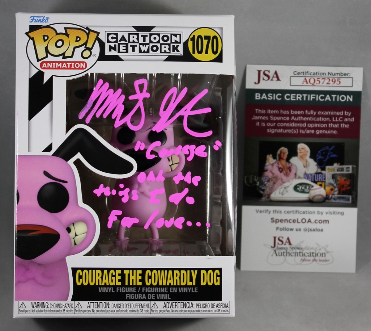 MARTY GRABSTEIN SIGNED COURAGE THE COWARDLY DOG FUNKO POP FIGURE