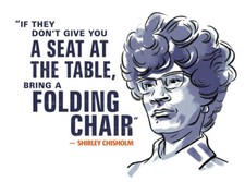 Shirley Chisholm Black History Seat At The Table Pin button 3” Democrat Biden