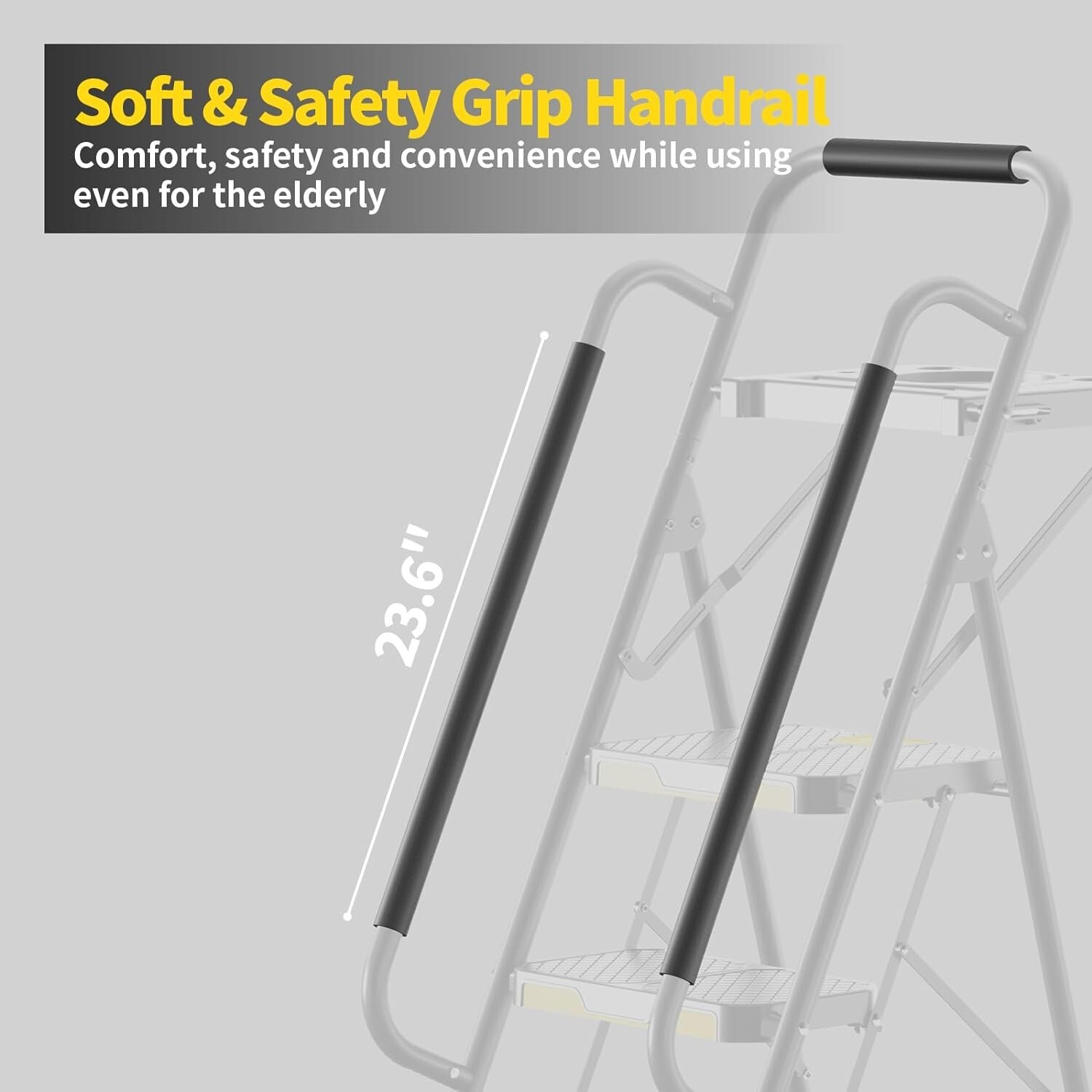 Portable Anti-Slip 5-Step Ladder with Tool Platform - Perfect for Home & Garage