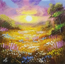 Ukraine Artist Original Painting Summer Landscape Wall Art Home Decor Best Gift
