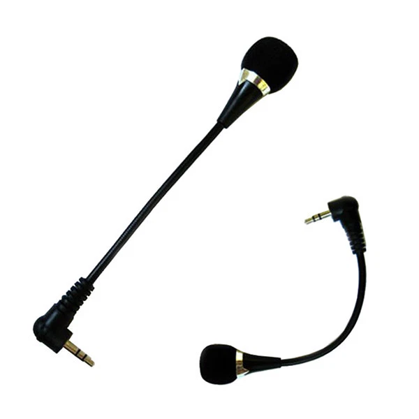 MICROFONO SMARTPHONE JACK 3.5 MM VIDEO CHIAMATE FLESSIBILE PC INTERNET NERO gt - Immagine 4 di 4