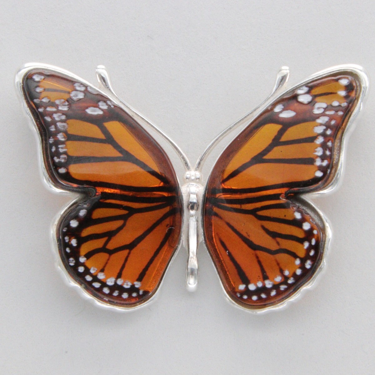 Handcrafted Baltic Amber Monarch Butterfly Pendant Sterling Silver, Pendant Only Handcrafted Baltic Amber Monarch Butterfly Pendant Sterling Silver, Pendant Only