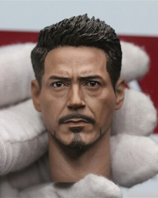 1/6 MK50 Tony Stark Head Carving Sculpt Model Fit 12'' Figure