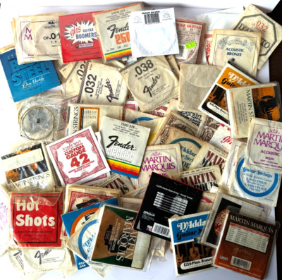 Big Lot of  Guitar Strings   Electric & Acoustic   Fender, Martin, Ernie Ball...