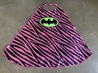 Pink & black stripe Batman cape green logo one size adult
