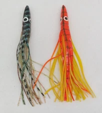 Vintage Squid Skirt Trolling Tuna Lures Set of 2 Multicolor  S1