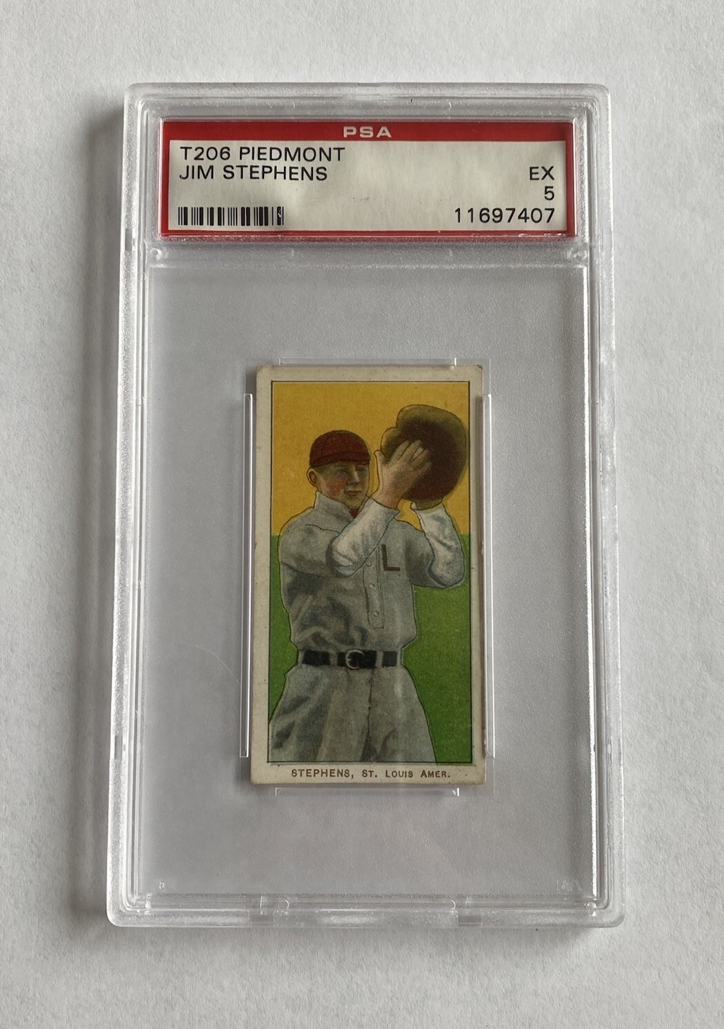 1909-11 T206 Piedmont 350 Jim Stephens PSA 5 EX Vintage Tobacco Baseball Card