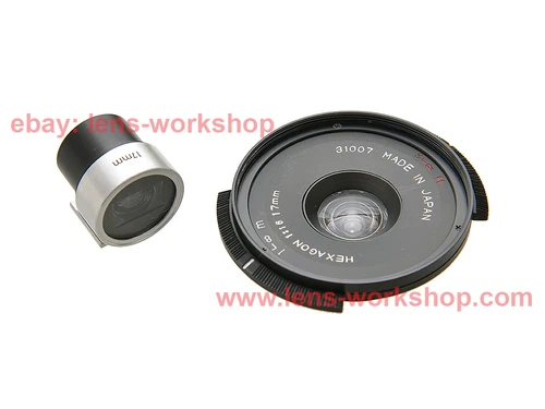 Konica Hexagon 17mm f16 Wide Camera Lens with Viewfinder Leica M Bayonet Mount